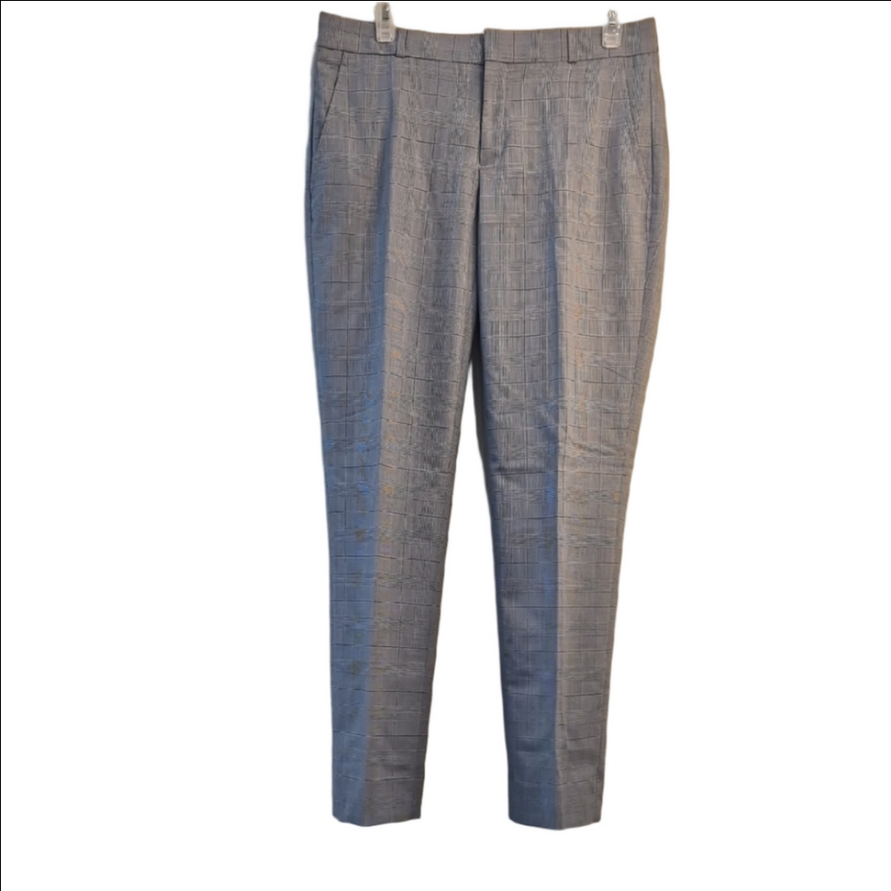 Banana Republic Light Blue Plaid Straight Leg Pants